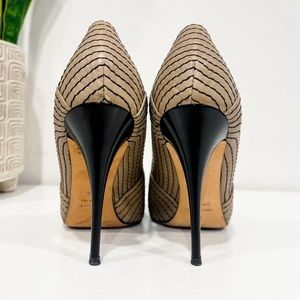 GIUSEPPE ZANOTTI nude peep toe stiletto pumps 36